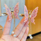 Maxbell Butterfly Hair Clips Bangs Clip Headpiece for Women Girls Wedding Jewelry Aureate