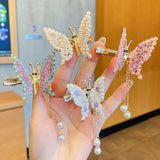 Maxbell Butterfly Hair Clips Bangs Clip Headpiece for Women Girls Wedding Jewelry Aureate