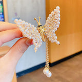 Maxbell Butterfly Hair Clips Bangs Clip Headpiece for Women Girls Wedding Jewelry Aureate