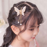 Maxbell Butterfly Hair Clips Bangs Clip Headpiece for Women Girls Wedding Jewelry Aureate