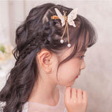 Maxbell Butterfly Hair Clips Bangs Clip Headpiece for Women Girls Wedding Jewelry Aureate