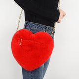 Maxbell Stylish Women Heart Shoulder Bag Casual Cartoon for Travel Outdoor Date Red