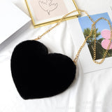 Maxbell Stylish Women Heart Shoulder Bag Casual Cartoon for Travel Outdoor Date Black