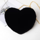 Maxbell Stylish Women Heart Shoulder Bag Casual Cartoon for Travel Outdoor Date Black