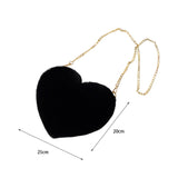 Maxbell Stylish Women Heart Shoulder Bag Casual Cartoon for Travel Outdoor Date Black
