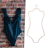 Maxbell Swimsuit Hanger Robes Outfits Dress Beachwear Rack for Laundry Closet Rose Aureate
