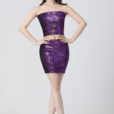 Maxbell Fashion Women Skirts Girl Mini Sequin Short Bling Wrap Skirt Streetwear violet