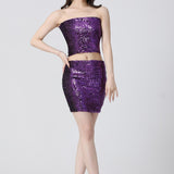 Maxbell Fashion Women Skirts Girl Mini Sequin Short Bling Wrap Skirt Streetwear violet
