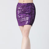 Maxbell Fashion Women Skirts Girl Mini Sequin Short Bling Wrap Skirt Streetwear violet