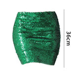 Maxbell Fashion Women Skirts Girl Mini Sequin Short Bling Wrap Skirt Streetwear green