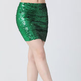 Maxbell Fashion Women Skirts Girl Mini Sequin Short Bling Wrap Skirt Streetwear green
