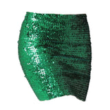 Maxbell Fashion Women Skirts Girl Mini Sequin Short Bling Wrap Skirt Streetwear green