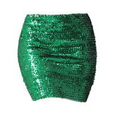 Maxbell Fashion Women Skirts Girl Mini Sequin Short Bling Wrap Skirt Streetwear green