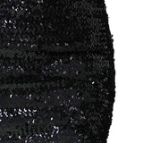 Maxbell Fashion Women Skirts Girl Mini Sequin Short Bling Wrap Skirt Streetwear black