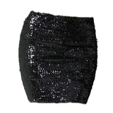 Maxbell Fashion Women Skirts Girl Mini Sequin Short Bling Wrap Skirt Streetwear black