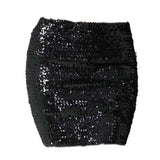 Maxbell Fashion Women Skirts Girl Mini Sequin Short Bling Wrap Skirt Streetwear black