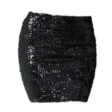 Maxbell Fashion Women Skirts Girl Mini Sequin Short Bling Wrap Skirt Streetwear black