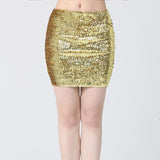 Maxbell Fashion Women Skirts Girl Mini Sequin Short Bling Wrap Skirt Streetwear Aureate