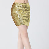 Maxbell Fashion Women Skirts Girl Mini Sequin Short Bling Wrap Skirt Streetwear Aureate