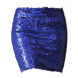 Maxbell Fashion Women Skirts Girl Mini Sequin Short Bling Wrap Skirt Streetwear dark blue