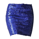 Maxbell Fashion Women Skirts Girl Mini Sequin Short Bling Wrap Skirt Streetwear dark blue