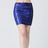 Maxbell Fashion Women Skirts Girl Mini Sequin Short Bling Wrap Skirt Streetwear dark blue