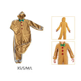 Maxbell Christmas Outfit Child Gingerbread Man Costume for Pretend Play Holiday XS