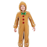 Maxbell Christmas Outfit Child Gingerbread Man Costume for Pretend Play Holiday S