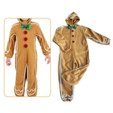 Maxbell Christmas Outfit Child Gingerbread Man Costume for Pretend Play Holiday L