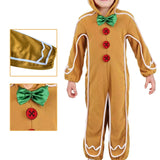 Maxbell Christmas Outfit Child Gingerbread Man Costume for Pretend Play Holiday L