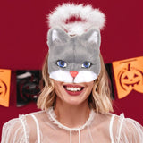 Maxbell Plush Cat Mask Half Eye Mask for Festival Costume Cosplay Accessories