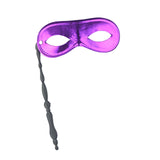 Maxbell Mask with Stick Birthday Dress up Masquerade Festive Theatrical for Ladies Purple