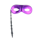 Maxbell Mask with Stick Birthday Dress up Masquerade Festive Theatrical for Ladies Purple