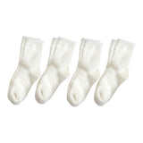 Maxbell 4 Pair Women Socks Warm Thermal Cold Weather Autumn Winter Fashion white