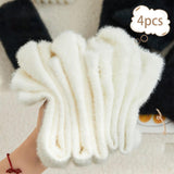 Maxbell 4 Pair Women Socks Warm Thermal Cold Weather Autumn Winter Fashion white