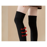 Maxbell 50cm Winter Over Knee Long Socks Women Long Stockings Warm Thigh High Socks Black