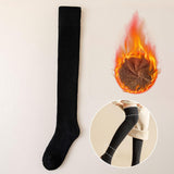 Maxbell 50cm Winter Over Knee Long Socks Women Long Stockings Warm Thigh High Socks Black