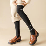 Maxbell 50cm Winter Over Knee Long Socks Women Long Stockings Warm Thigh High Socks Black