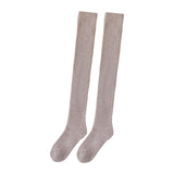 Maxbell 50cm Winter Over Knee Long Socks Women Long Stockings Warm Thigh High Socks Light Gray