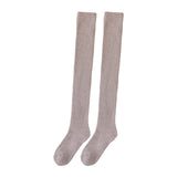 Maxbell 50cm Winter Over Knee Long Socks Women Long Stockings Warm Thigh High Socks Light Gray