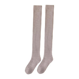 Maxbell 50cm Winter Over Knee Long Socks Women Long Stockings Warm Thigh High Socks Light Gray