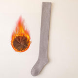 Maxbell 50cm Winter Over Knee Long Socks Women Long Stockings Warm Thigh High Socks Light Gray