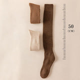 Maxbell 50cm Winter Over Knee Long Socks Women Long Stockings Warm Thigh High Socks Light Gray