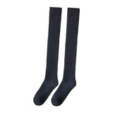 Maxbell 50cm Winter Over Knee Long Socks Women Long Stockings Warm Thigh High Socks Deep Gray