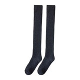 Maxbell 50cm Winter Over Knee Long Socks Women Long Stockings Warm Thigh High Socks Deep Gray