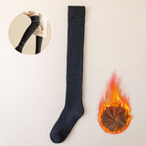 Maxbell 50cm Winter Over Knee Long Socks Women Long Stockings Warm Thigh High Socks Deep Gray