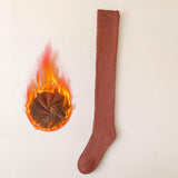 Maxbell 50cm Winter Over Knee Long Socks Women Long Stockings Warm Thigh High Socks Orange