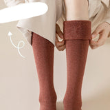 Maxbell 50cm Winter Over Knee Long Socks Women Long Stockings Warm Thigh High Socks Orange