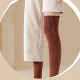 Maxbell 50cm Winter Over Knee Long Socks Women Long Stockings Warm Thigh High Socks Orange
