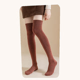 Maxbell 50cm Winter Over Knee Long Socks Women Long Stockings Warm Thigh High Socks Orange